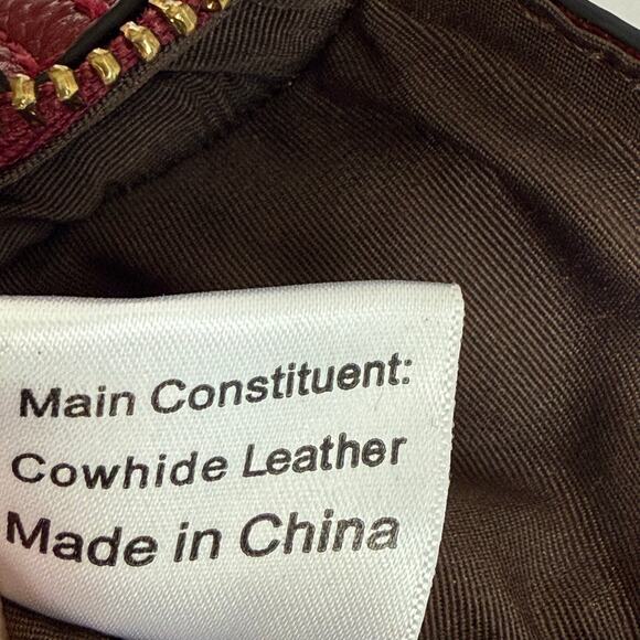 Kattee Cowhide Leather Crossbody Bag Burgundy Pebbled Shoulder Purse NWOT - Picture 6 of 10